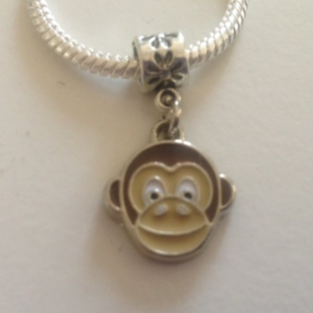 “Monkey ” Dangling Charm Bead For European Style Charm Bracelets
